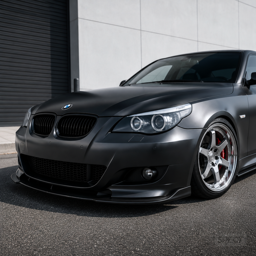 BMW E60/E61 2004-2010 - Etuspoileri H-style kiiltävän musta M-sport