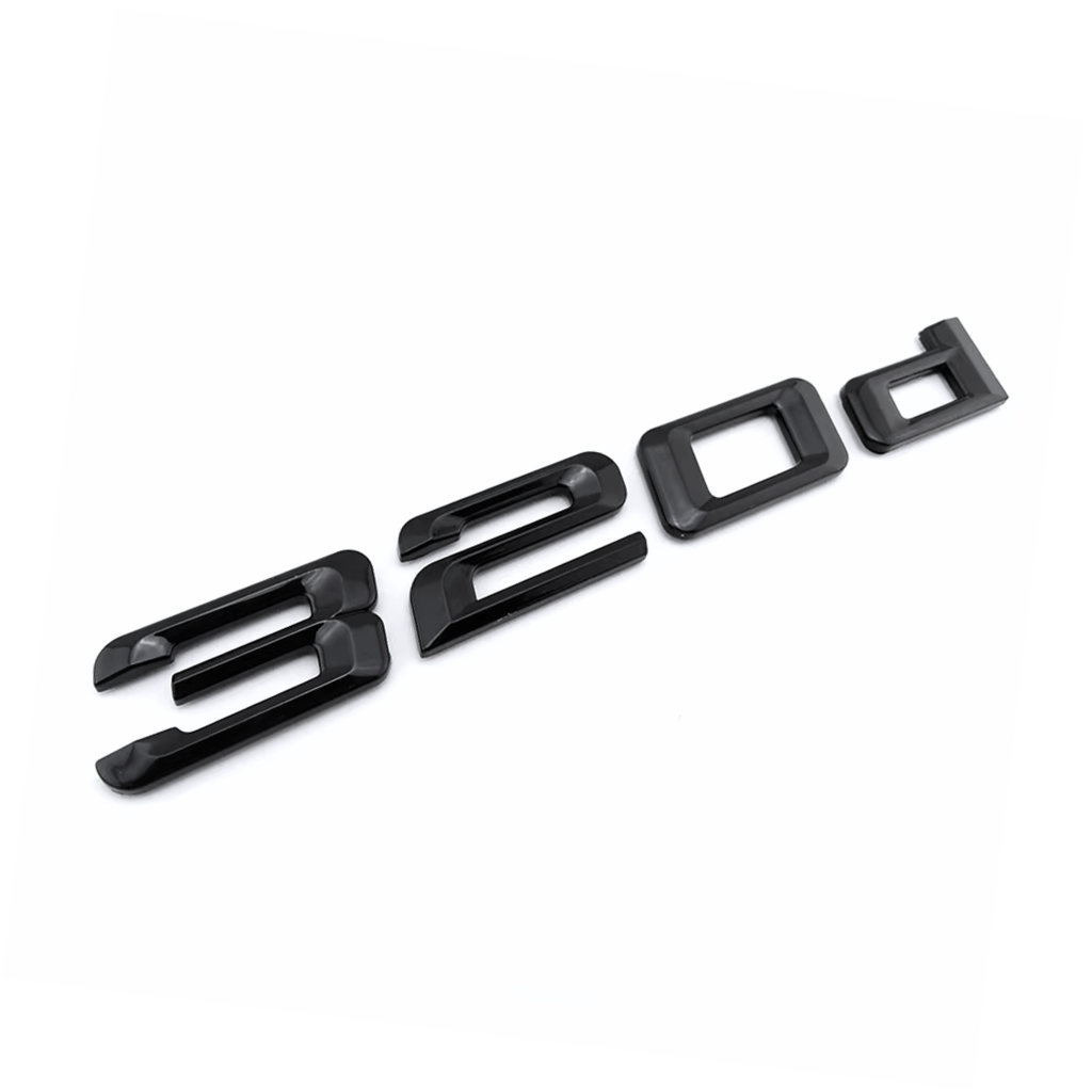 BMW 3-sarja E90/E91/E92/F30/F31 mallimerkintä kiiltävän musta