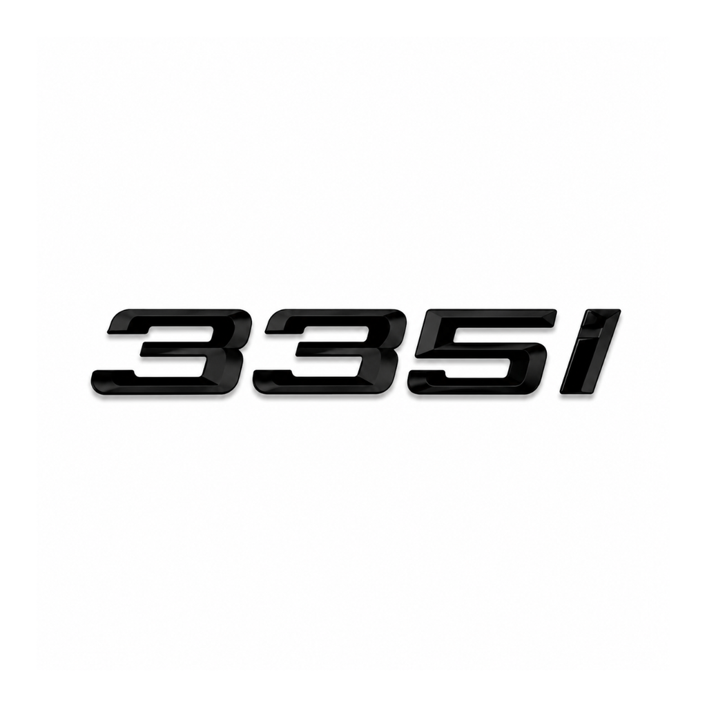 BMW 3-sarja E90/E91/E92/F30/F31 mallimerkintä kiiltävän musta