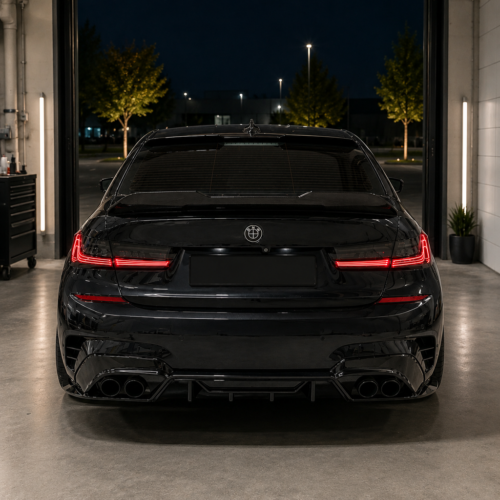 BMW G20/G21 M-sport Competition takadiffusori – Kiiltävä Musta