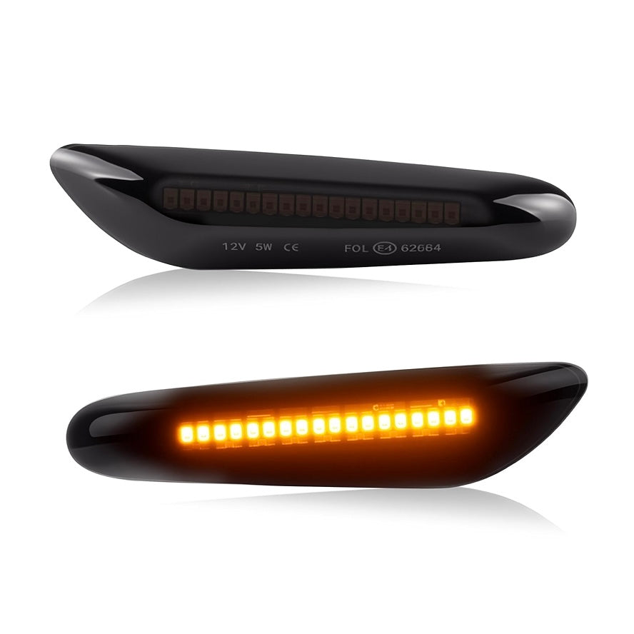 BMW E90 E92 E60 E61 tummat dynamic LED sivuvilkut