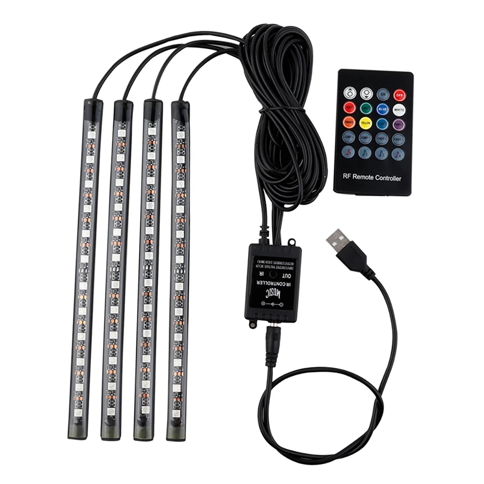 Tunnelmavalosarja autoon RGB led NightDrive