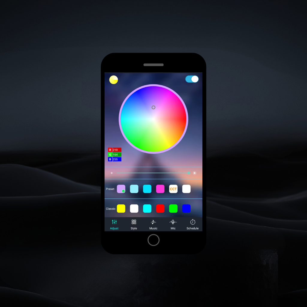 LED tunnelmavalosarja autoon RGB USB NightDrive