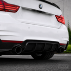 BMW F32/F36/F33 - M-Performance diffusori kiiltävän musta kahdella ulostulolla