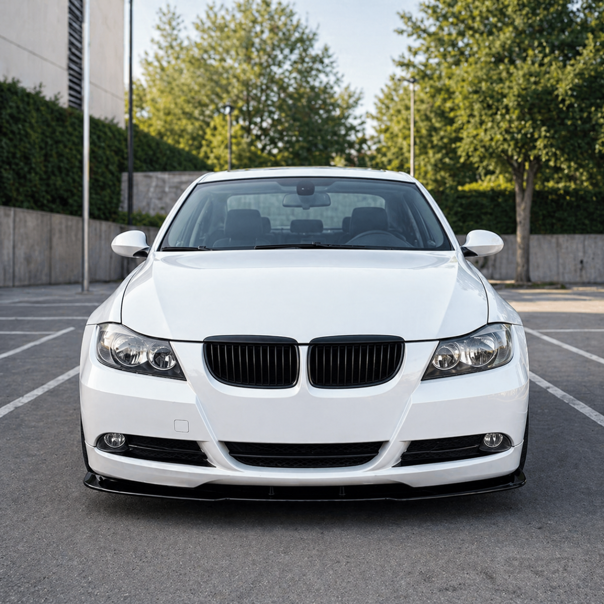 BMW E90/E91 2005-2008 Pre LCI - Etuspoileri kiiltävän musta Base