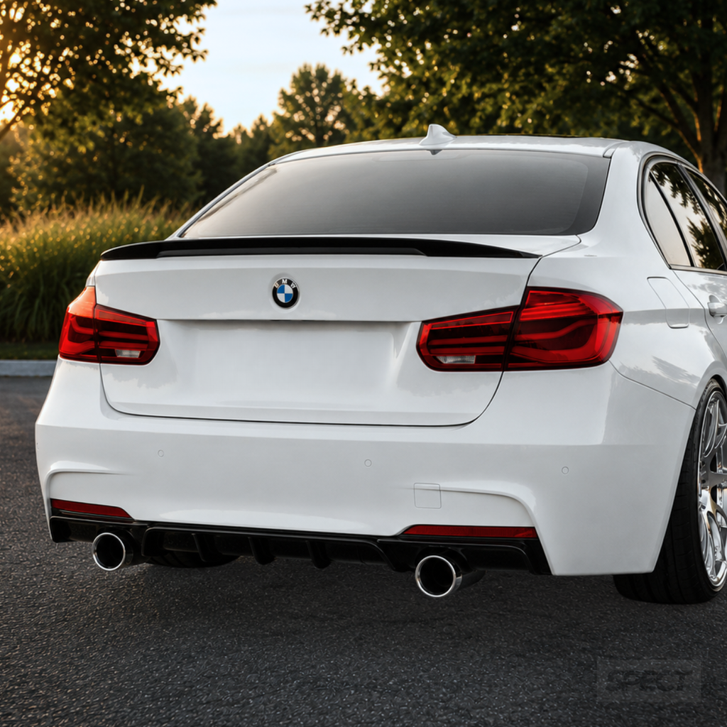 BMW F30/F31 - M-Performance diffuuseri kiiltävän musta kahdella ulostulolla