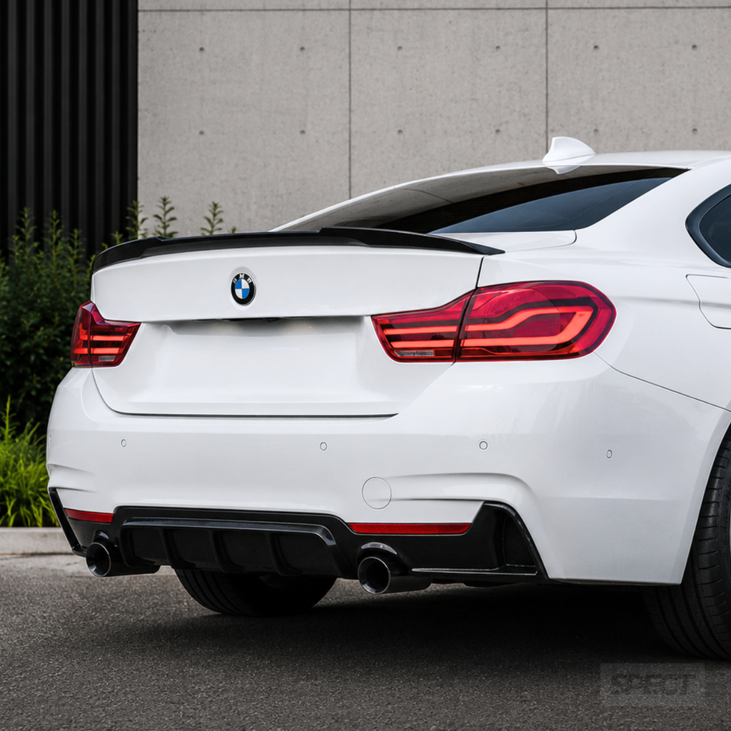 BMW F32/F36/F33 - M-Performance diffusori kiiltävän musta kahdella ulostulolla